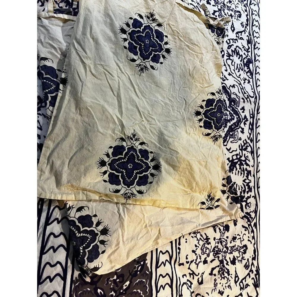 MT urban outfitters duvet set twin with shams India batik purple white reversib
